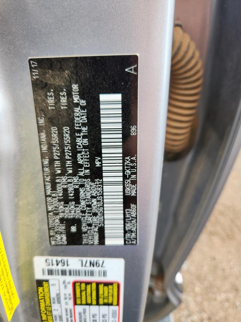 2018 TOYOTA SEQUOIA PL 5TDDY5G10JS158312