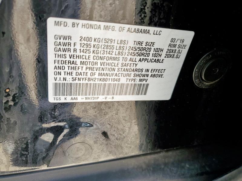 2019 HONDA PASSPORT S 5FNYF8H21KB011048