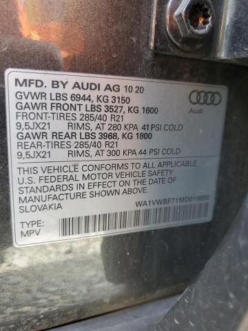 2021 AUDI SQ7 PRESTI WA1VWBF71MD016690