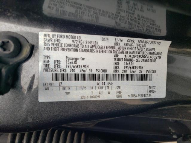 2016 FORD FOCUS S 1FADP3E25GL406279