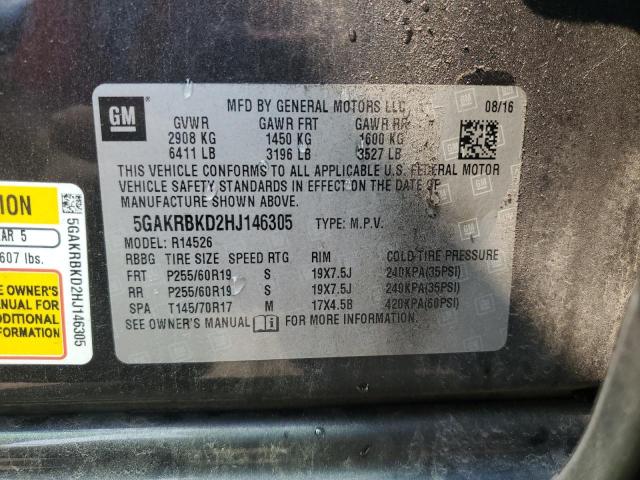 2017 BUICK ENCLAVE 5GAKRBKD2HJ146305