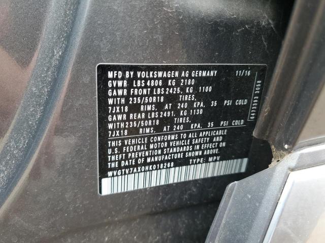 2017 VOLKSWAGEN TIGUAN SPO WVGTV7AX0HK018268
