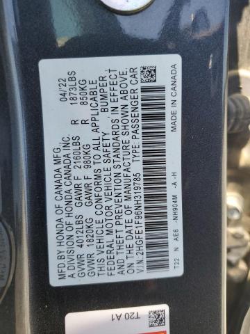 2022 HONDA CIVIC TOUR 2HGFE1F96NH319785