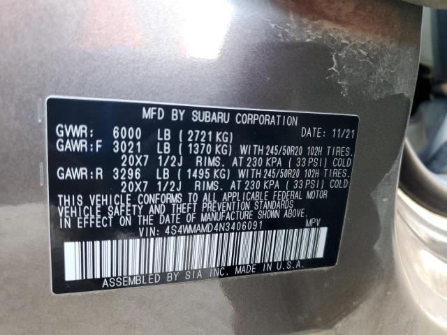 2022 SUBARU ASCENT LIM 4S4WMAMD4N3406091