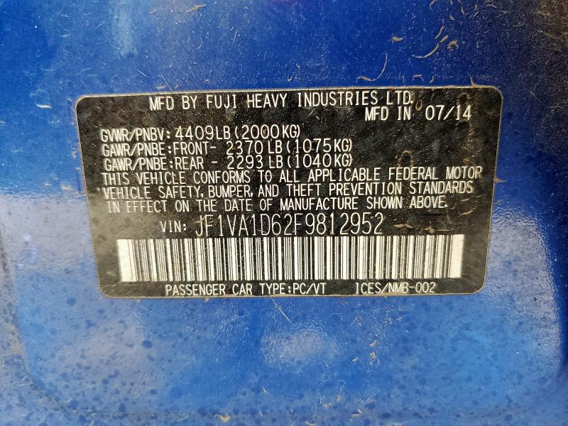 2015 SUBARU WRX PREMIU - JF1VA1D62F9812952