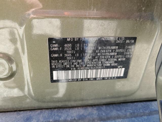 2016 SUBARU OUTBACK 2. 4S4BSBNC9G3358817