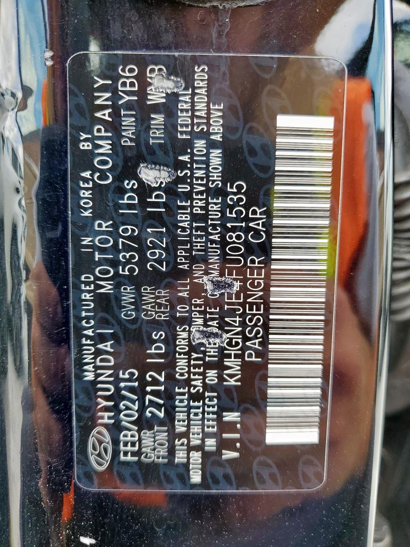 2015 HYUNDAI GENESIS 3. KMHGN4JE4FU081535