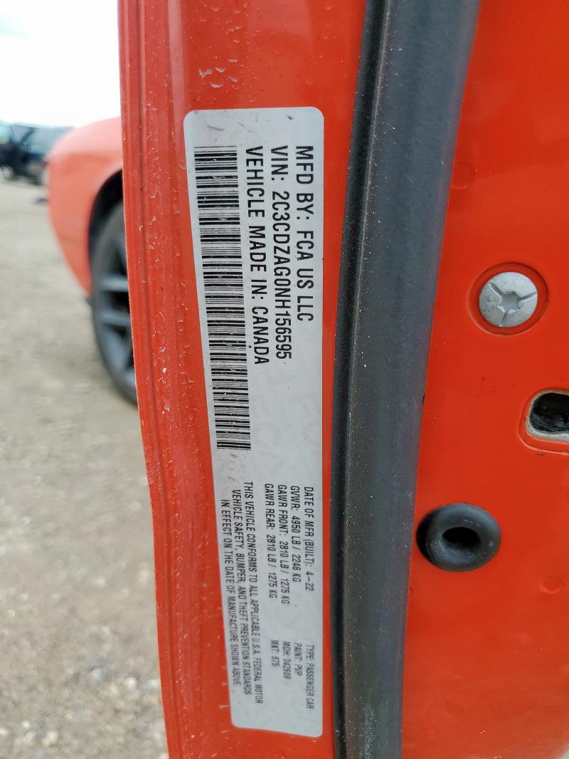 2022 DODGE CHALLENGER - 2C3CDZAG0NH156595
