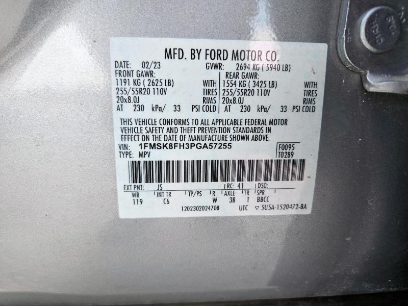 2023 FORD EXPLORER L 1FMSK8FH3PGA57255
