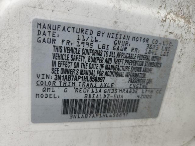 2017 NISSAN SENTRA S 3N1AB7AP1HL658897