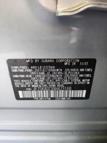 2022 SUBARU FORESTER S JF2SKAGCXNH423168