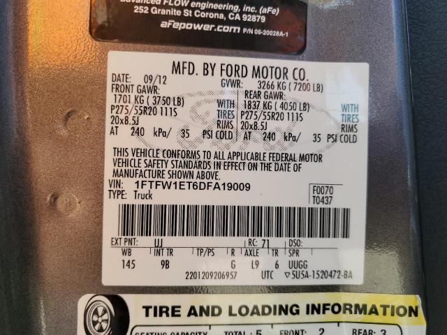 2013 FORD F150 SUPER - 1FTFW1ET6DFA19009