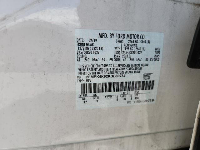 2019 FORD EDGE TITAN - 2FMPK4K92KBB80784