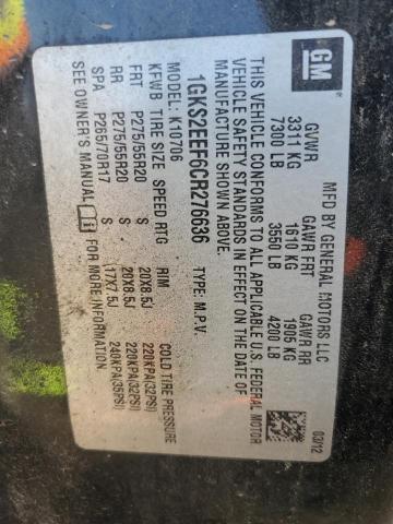 2012 GMC YUKON DENA - 1GKS2EEF6CR276636