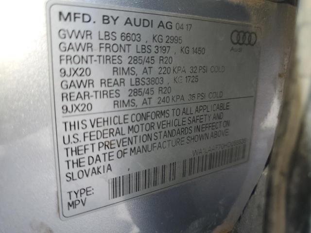 2017 AUDI Q7 PREMIUM WA1LAAF70HD055535