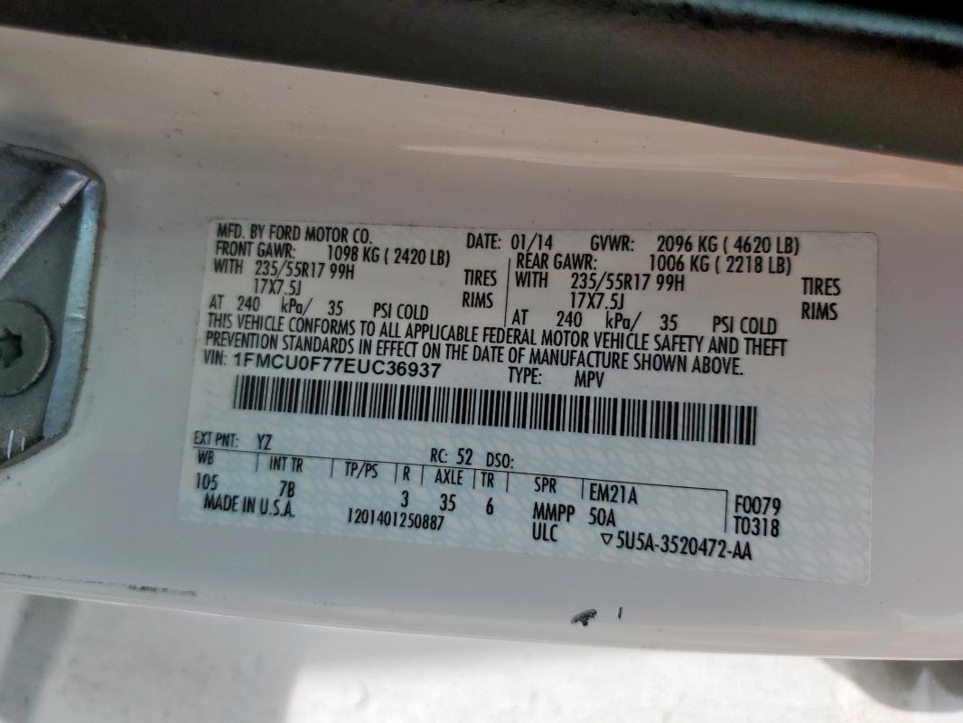 2014 FORD ESCAPE S - 1FMCU0F77EUC36937