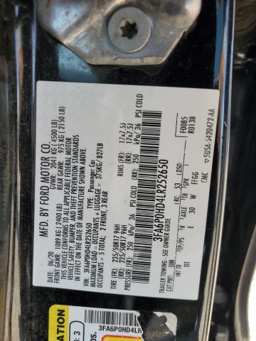 2020 FORD FUSION SE 3FA6P0HD4LR252650