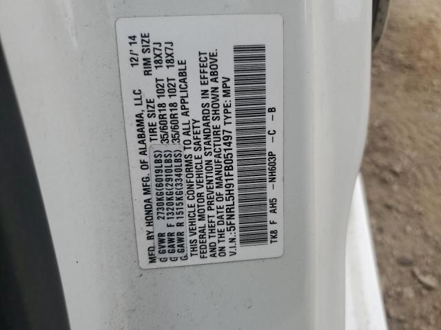 2015 HONDA ODYSSEY TO 5FNRL5H91FB051497