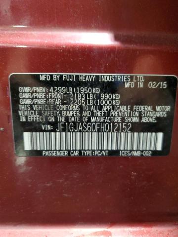 2015 SUBARU IMPREZA SP JF1GJAS60FH012152