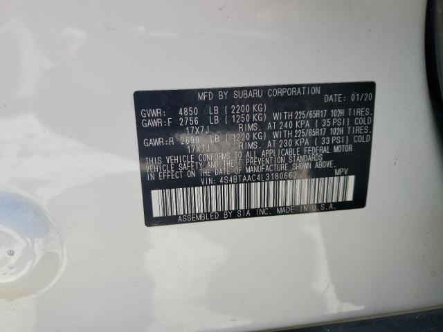 2020 SUBARU OUTBACK 4S4BTAAC4L3180662