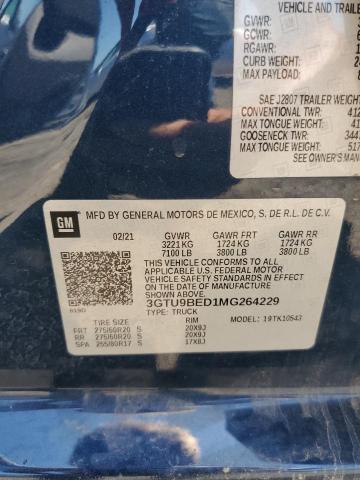 2021 GMC SIERRA K15 - 3GTU9BED1MG264229