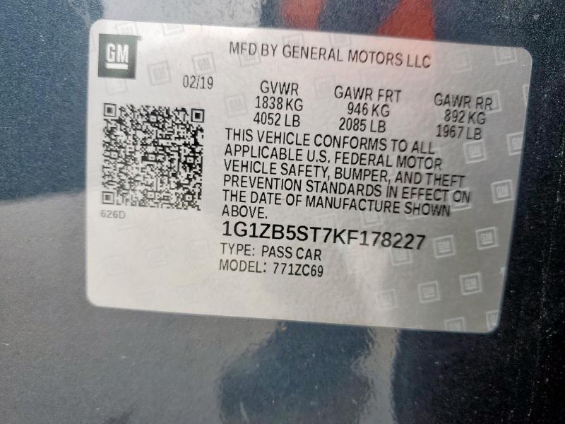 2019 CHEVROLET MALIBU LS - 1G1ZB5ST7KF178227