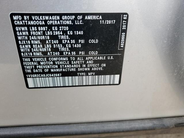 2018 VOLKSWAGEN ATLAS S - 1V2GR2CA5JC542567