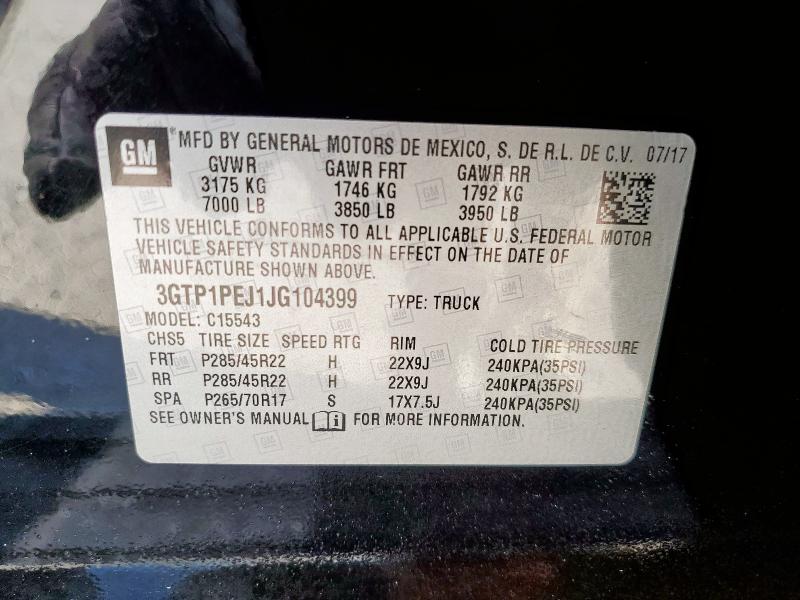 2018 GMC SIERRA C15 - 3GTP1PEJ1JG104399