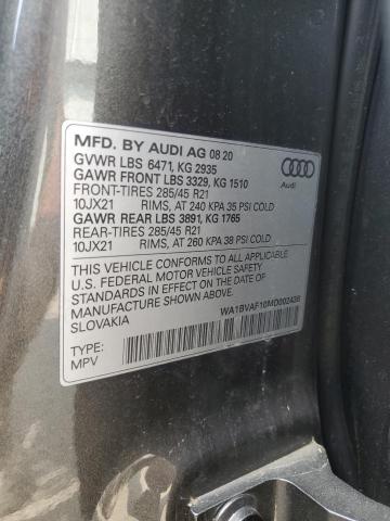 2021 AUDI Q8 PREMIUM WA1BVAF10MD002436