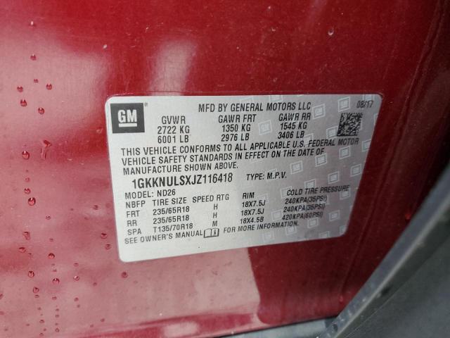 2018 GMC ACADIA SLT 1GKKNULSXJZ116418