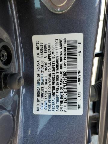 2020 HONDA CIVIC EX 19XFC1F37LE219302