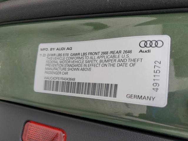2024 AUDI S5 PREMIUM WAUC4DF51RA043648