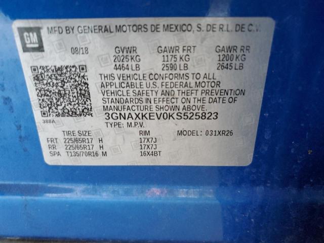2019 CHEVROLET EQUINOX LT - 3GNAXKEV0KS525823