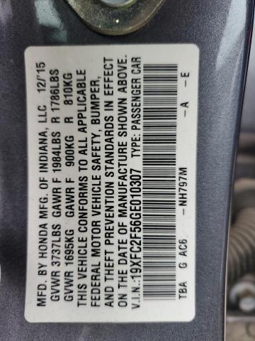 2016 HONDA CIVIC LX 19XFC2F56GE010307
