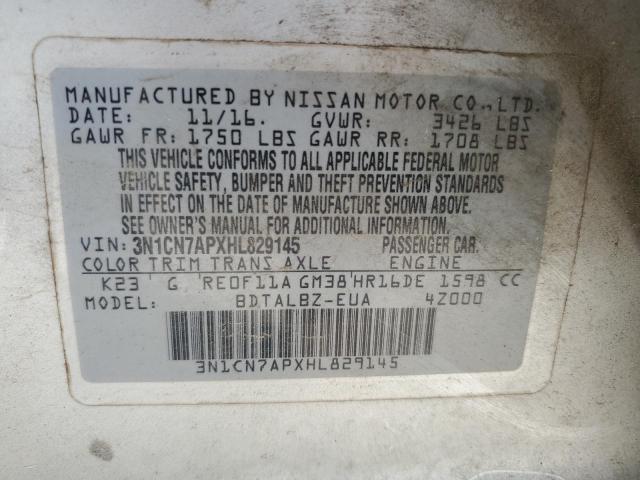 2017 NISSAN VERSA S 3N1CN7APXHL829145