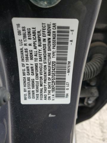2016 HONDA CIVIC LX 19XFC2F57GE242320