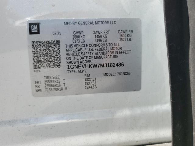 2021 CHEVROLET TRAVERSE L - 1GNEVHKW7MJ182486