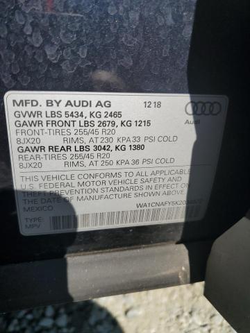 2019 AUDI Q5 PRESTIG WA1CNAFY5K2034972