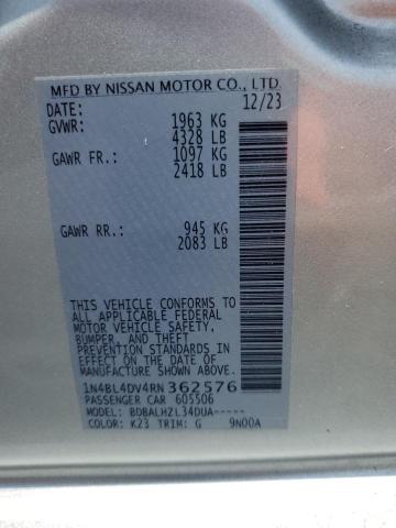2024 NISSAN ALTIMA SV - 1N4BL4DV4RN362576