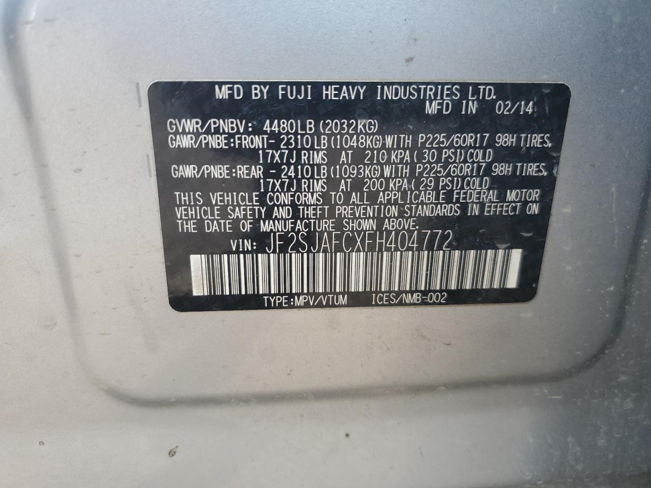 SUBARU FORESTER 2.5I PREMIUM