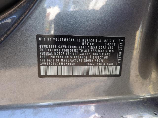2019 VOLKSWAGEN JETTA SEL - 3VWE57BU7KM029069
