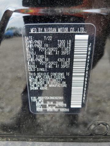2022 NISSAN ARMADA PLA JN8AY2DA3N9392961