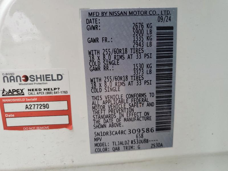 2024 NISSAN PATHFINDER - 5N1DR3CA4RC309586