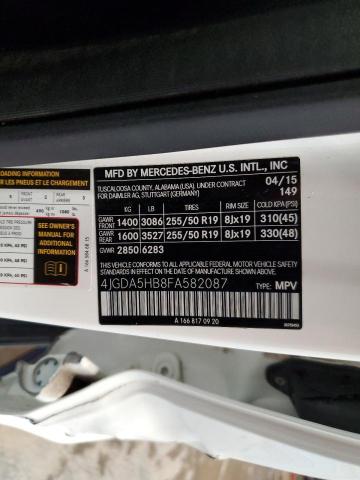 2015 MERCEDES-BENZ ML 350 4MA 4JGDA5HB8FA582087