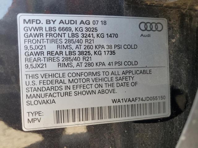 2018 AUDI Q7 PRESTIG WA1VAAF74JD055150