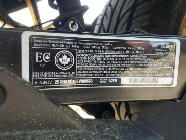 2014 CAN-AM SPYDER RS 2BXNABC13EV000663