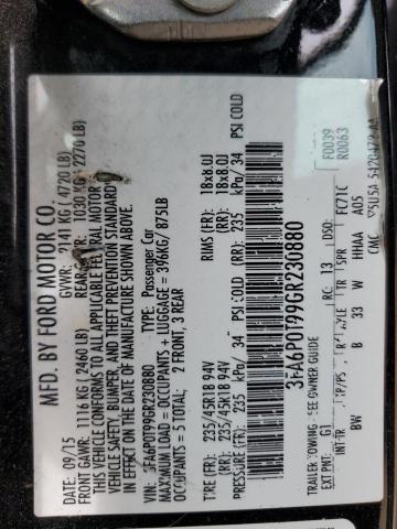 2016 FORD FUSION SE - 3FA6P0T99GR230880