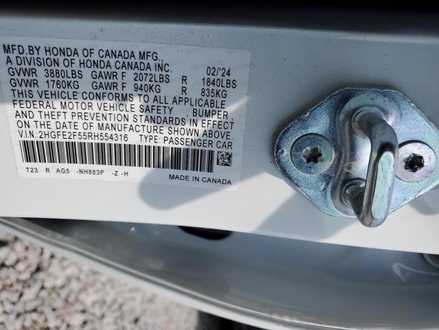 2024 HONDA CIVIC SPOR - 2HGFE2F55RH554316