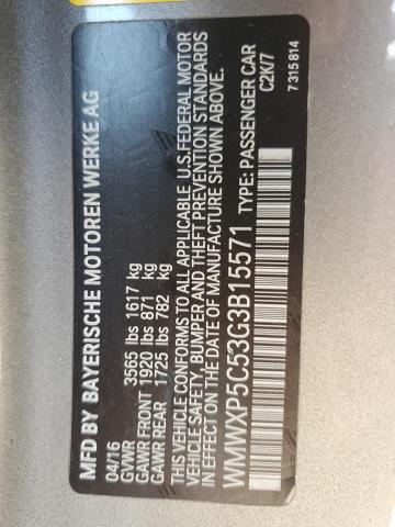 2016 MINI COOPER WMWXP5C53G3B15571