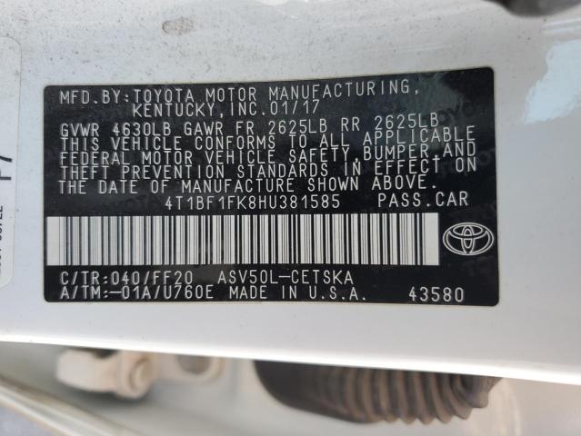 2017 TOYOTA CAMRY LE - 4T1BF1FK8HU381585